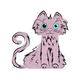 Розовый кот