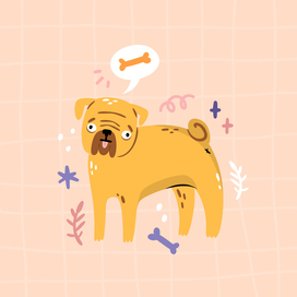 Pug. Vector illustration for Freepik