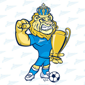 Design character (mascot) for FC Zenit. Stickers for Telegram
