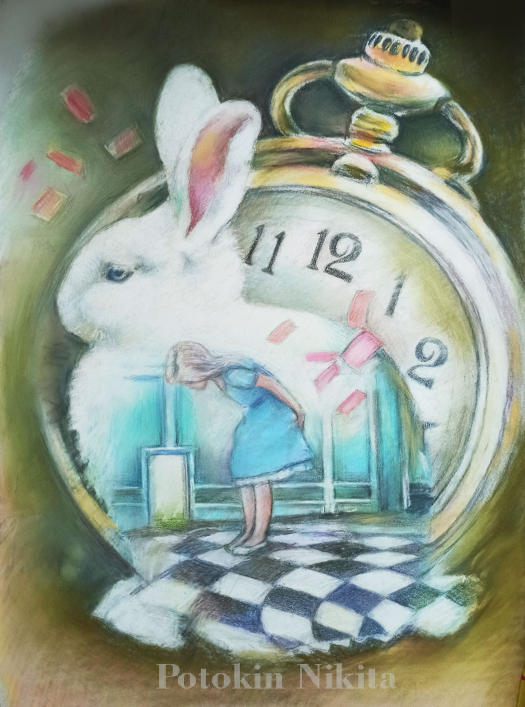 Белый кролик иллюстрация