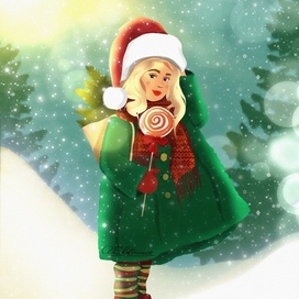 С Рождеством и Новым годом ..Иллюстрация «Зимняя сказка»