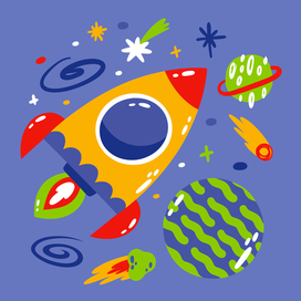 Vector illustration of space for stock