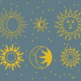 Луна, солнце и звезды
