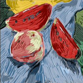 арбуз и персик 