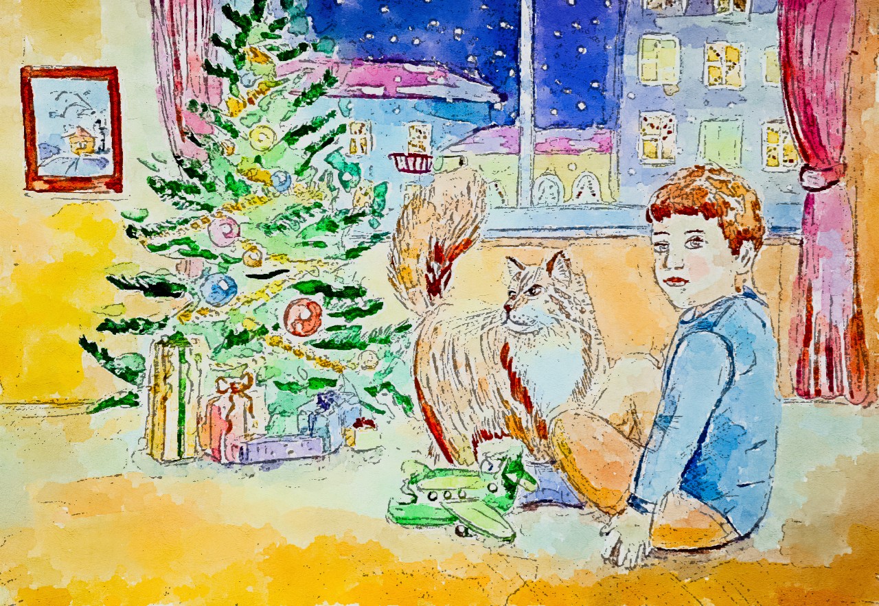 Мальчик и кот