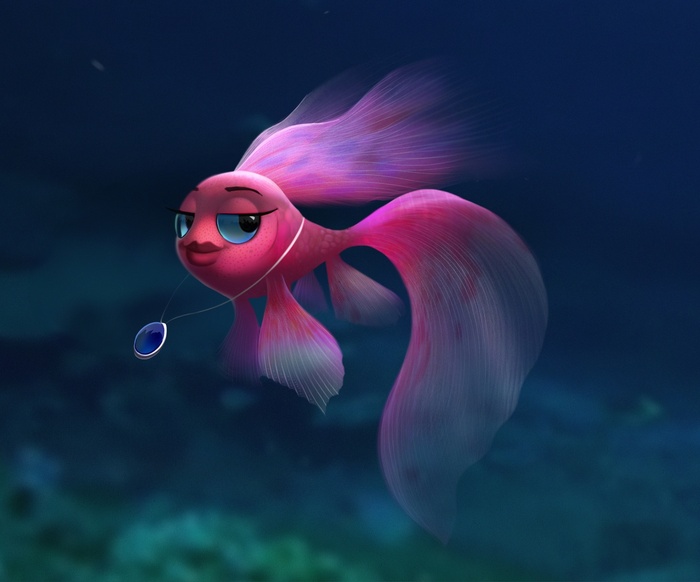 Иллюстрация Рыбка в стиле 2d, персонажи, реклама персонажи