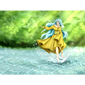 Иллюстрация- девушка в воде