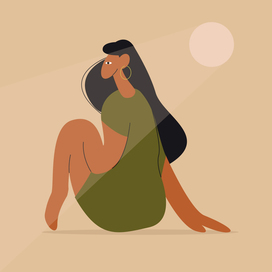 Сидящая девушка