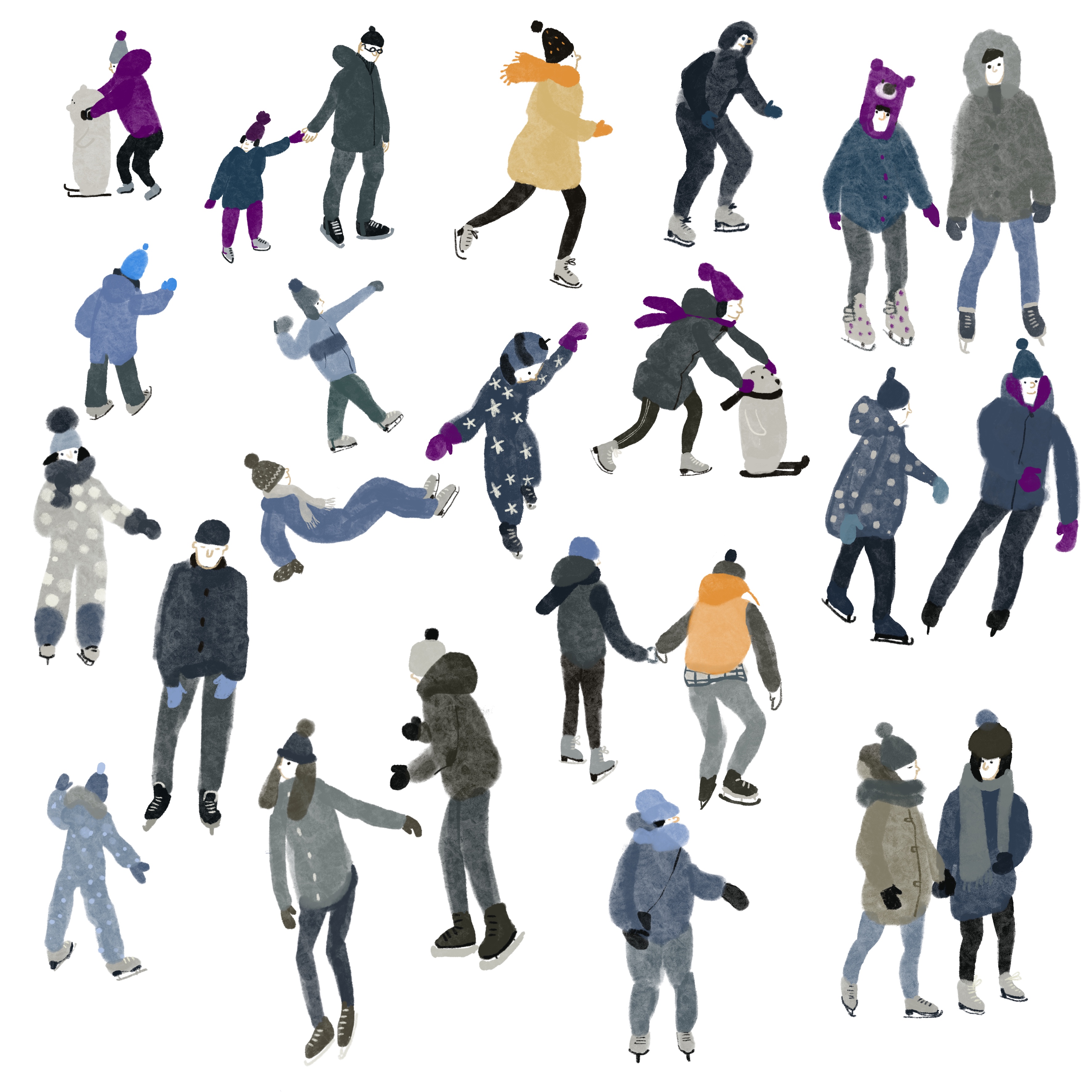 Иллюстрация Каток в стиле книжная графика | Illustrators.ru