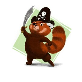 Персонаж Красная панда пират