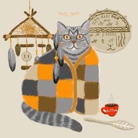 Кот шаман и лоскутное одеяло