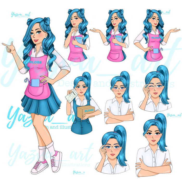 Иллюстрация Стикеры для вашего бизнеса (пример для магазина GLOSS)