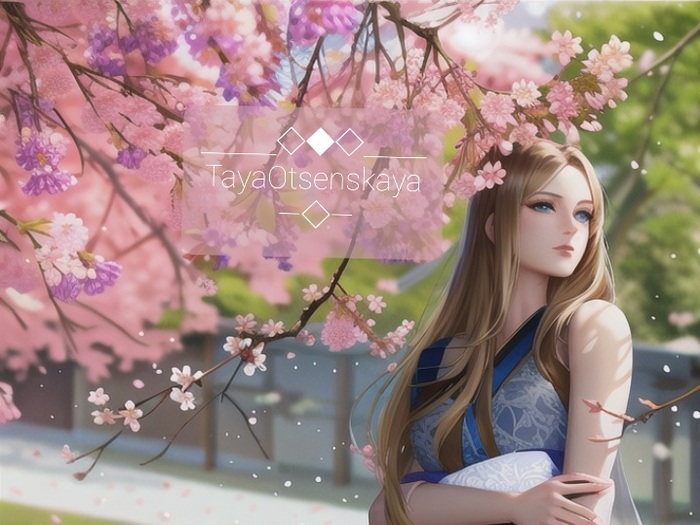 Иллюстрация Возле сакуры | Illustrators.ru