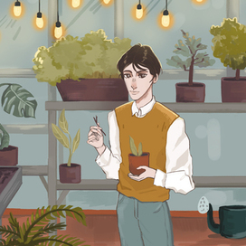 В оранжерее