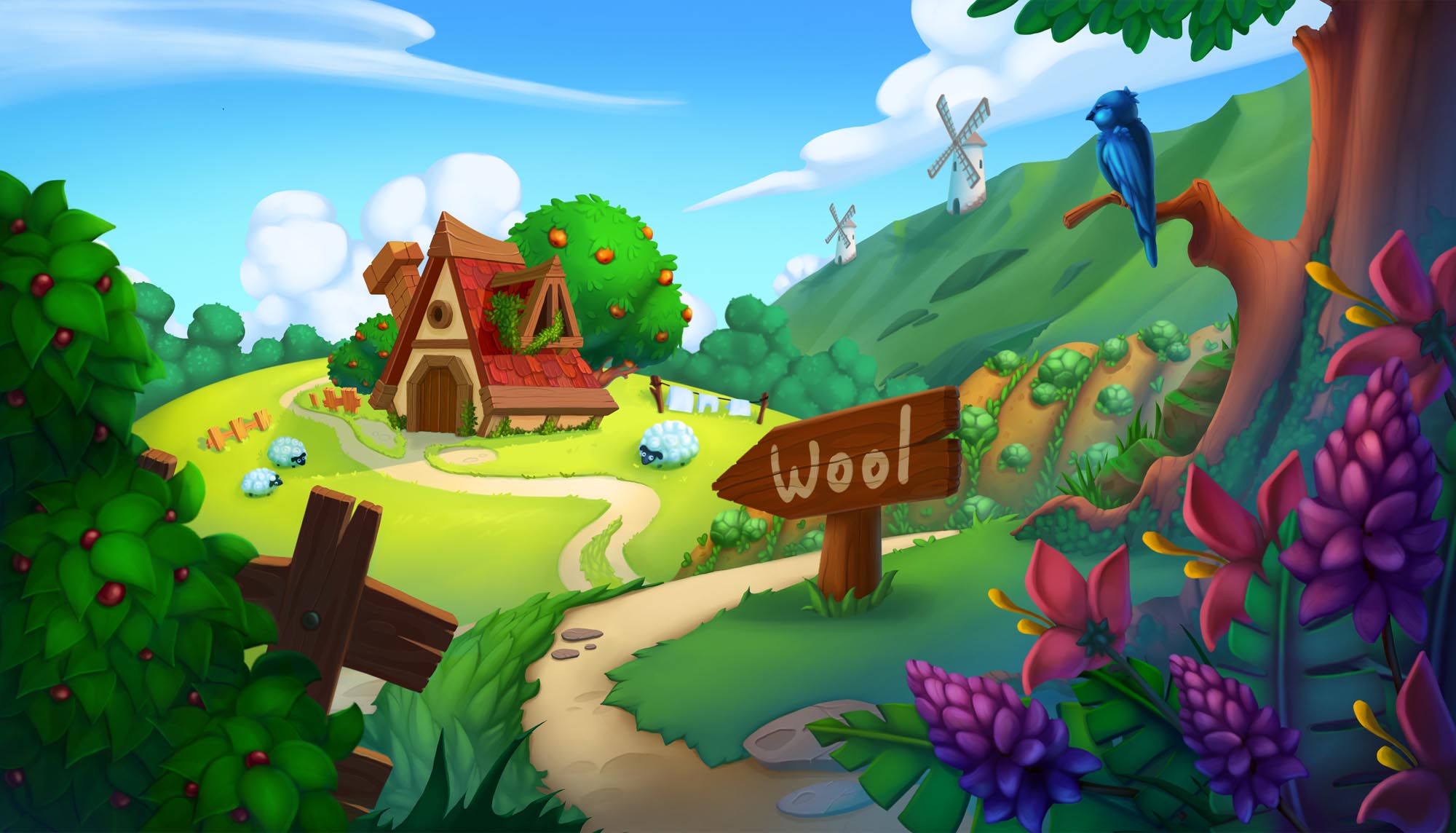 Иллюстрация the house on the hill в стиле game dev