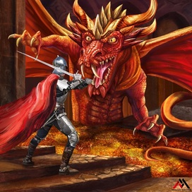 Сражение рыцаря и дракона