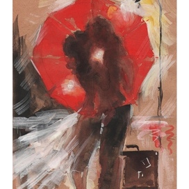 Красный зонтик