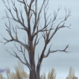 Дерево у зимней Волги
