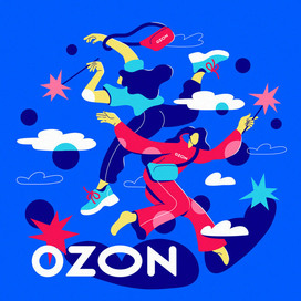 Иллюстрация для росписи пункта выдачи Ozon
