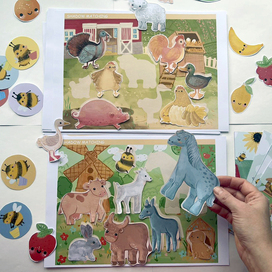 Ферма - иллюстрации для детской книжки с заданиями