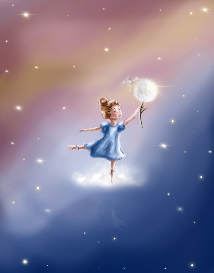 Иллюстрация С ветерком играя в стиле детский | Illustrators.ru