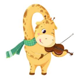 Жираф играет на скрипке