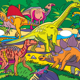 Динозавры. Водная раскраска