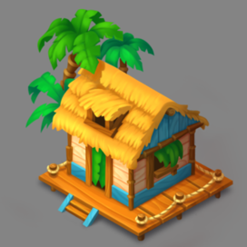 Концепт тропического домика для игры