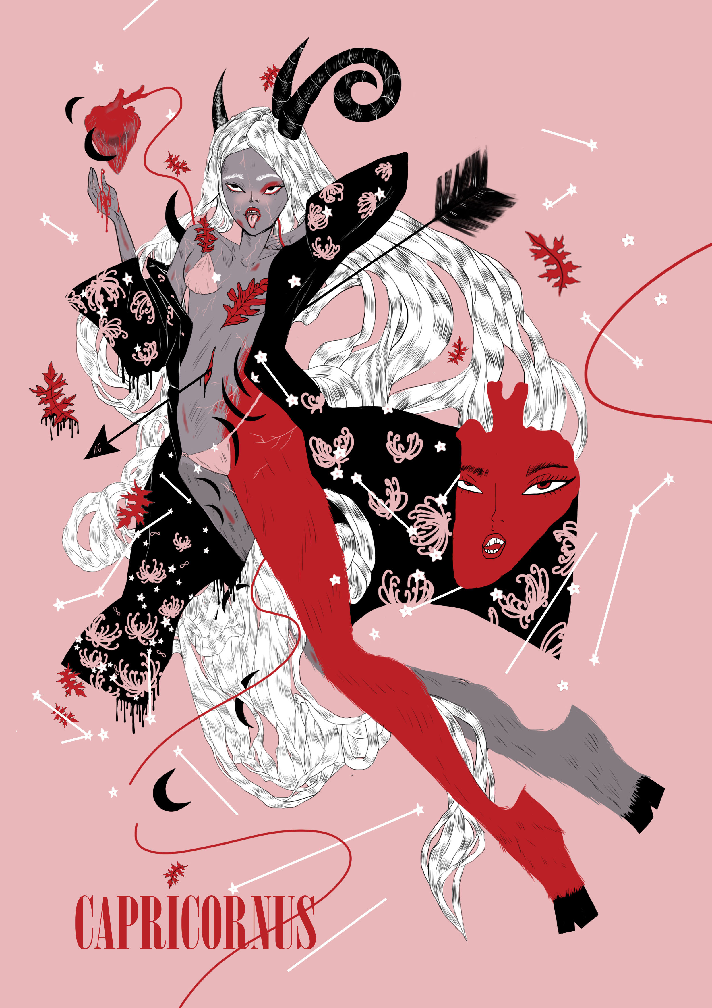 Иллюстрация "Козерог" в стиле сюр | Illustrators.ru