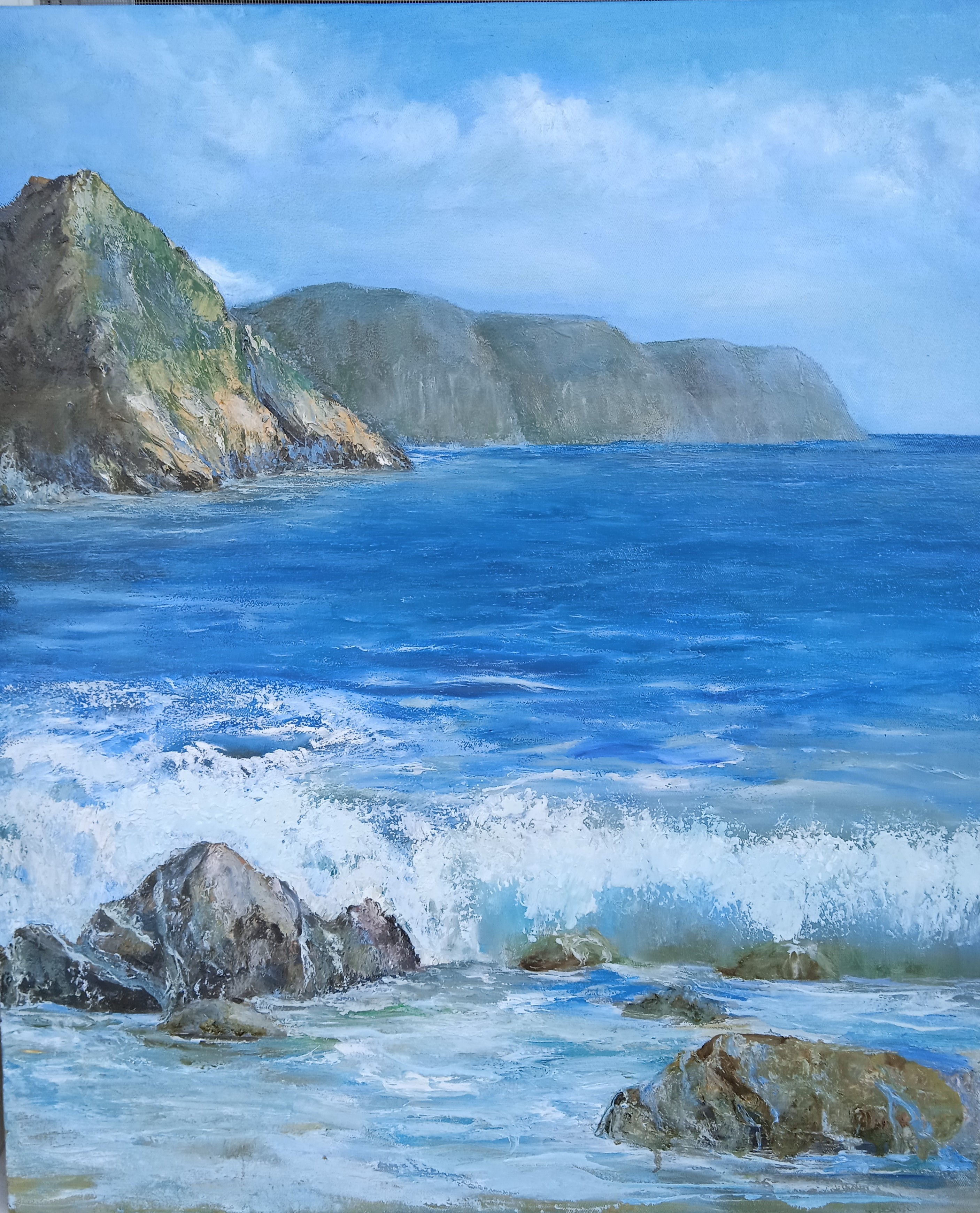 Море. Начало шторма. Волна. Берег.