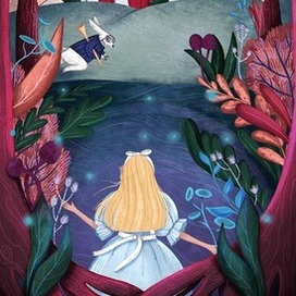 Концепт обложки для книги "Алиса в стране чудес" 