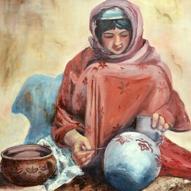 Девушка. Гончар. Бухара.