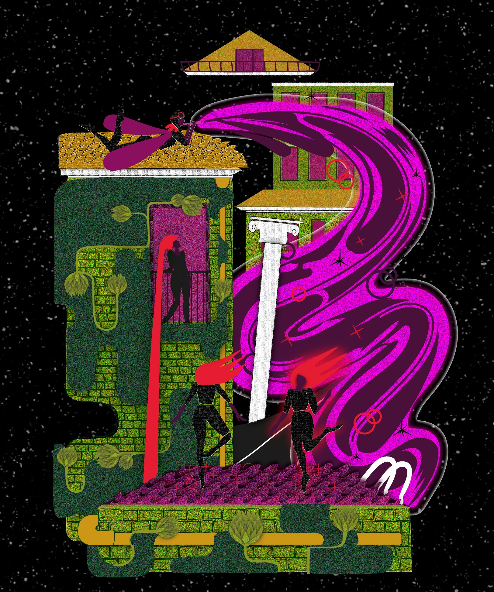 Иллюстрация Разработка принтов для печати в стиле 2d