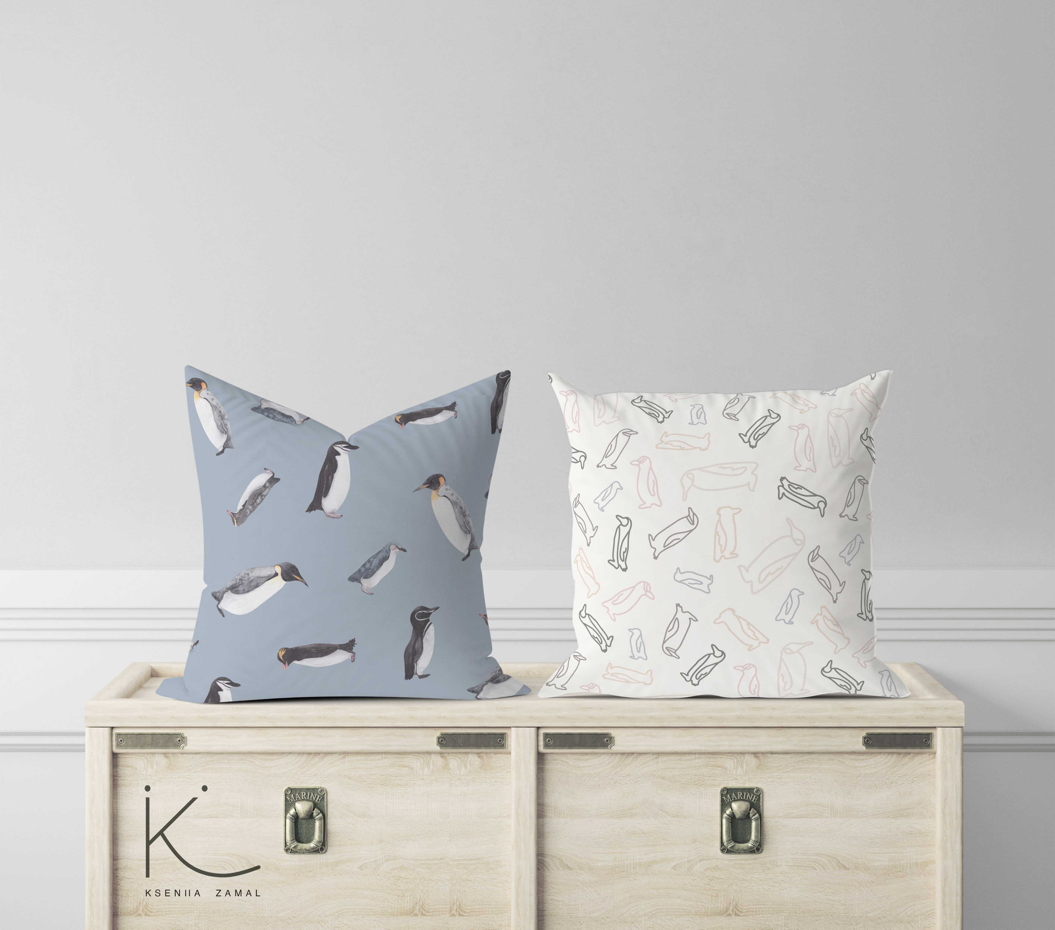 Акварельные пингвины