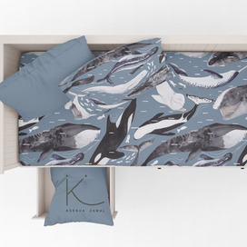 Морской паттерн с китами