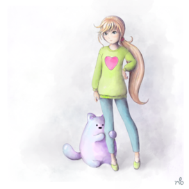 Девочка с котом
