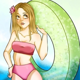 Летняя девочка на обложку блокнота