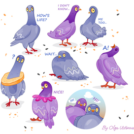 Набор стикеров Pigeon Gang