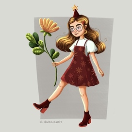 Девочка с цветком 🌼🌻