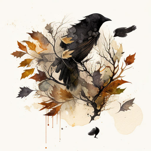 Ворон на дереве