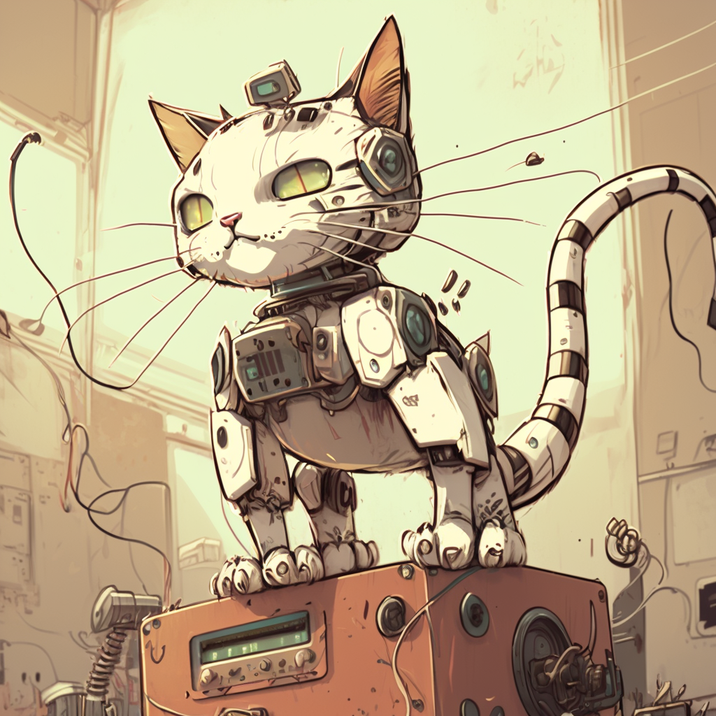 рисунок робот кошка