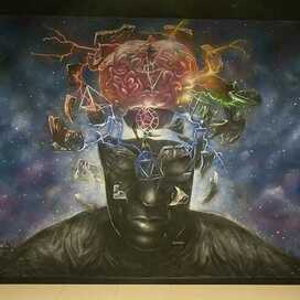 Роспись стен в клубе виртуальной реальности