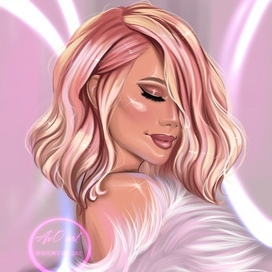 Девушка с розовыми волосами