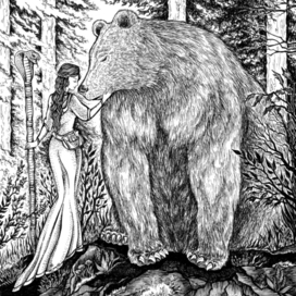 Дева-друид и медведь