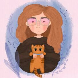 Девушка и её кот