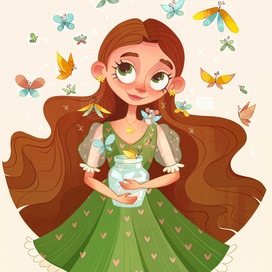 Девочка Весна с бабочками 
