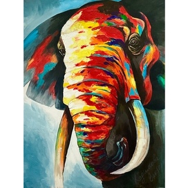 Слон в красках 