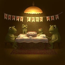 Иллюстрация Счастливого дня лягушек