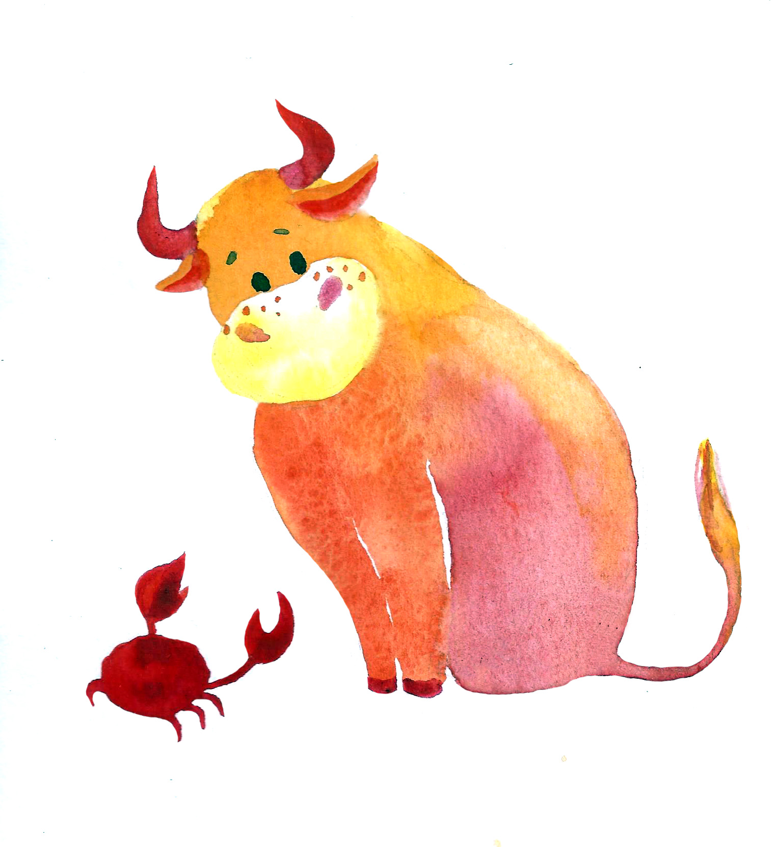 Иллюстрация Год быка, знаки зодиака | Illustrators.ru