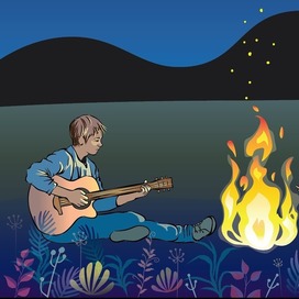 Парень у костра